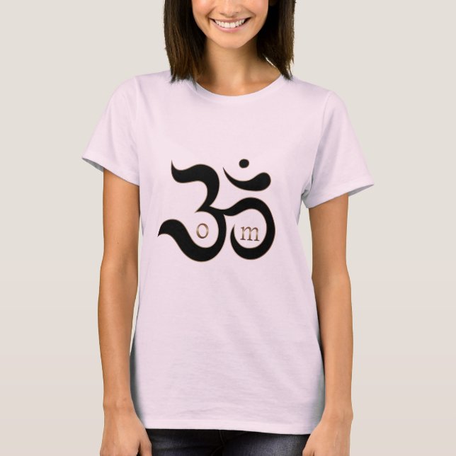 Zen Om Aum symbol gold glitters sleeveless shirt (Front)