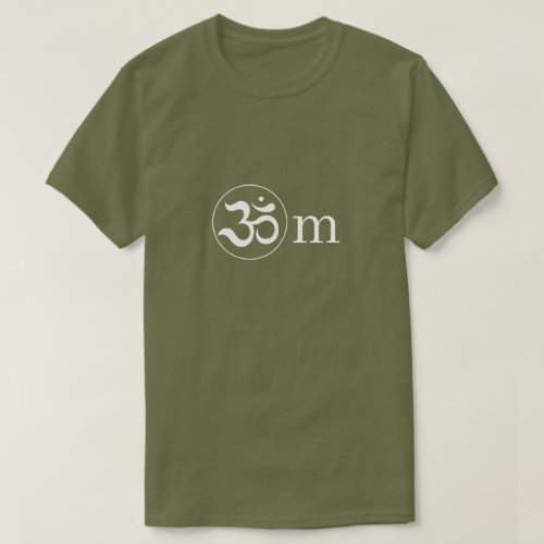 Zen Om Aum symbol minimalist Olive Khaki T_Shirt