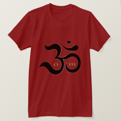 Zen Om Aum symbol simple red gold glitters shirt