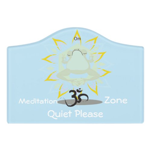 Zen Om Frog Meditation Zone Door Sign