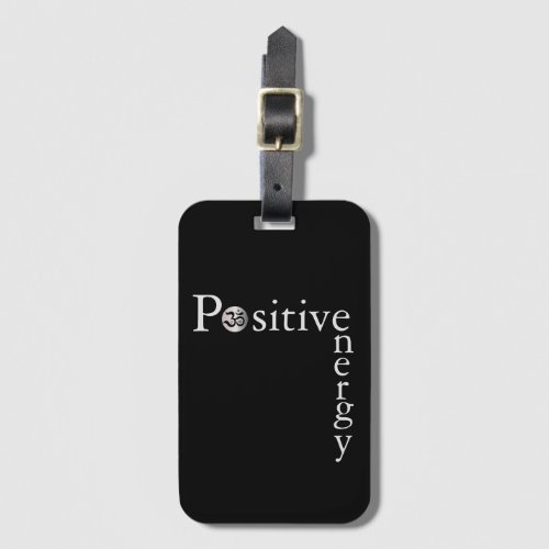 Zen Om Positive Energy Minimalist Black And White Luggage Tag