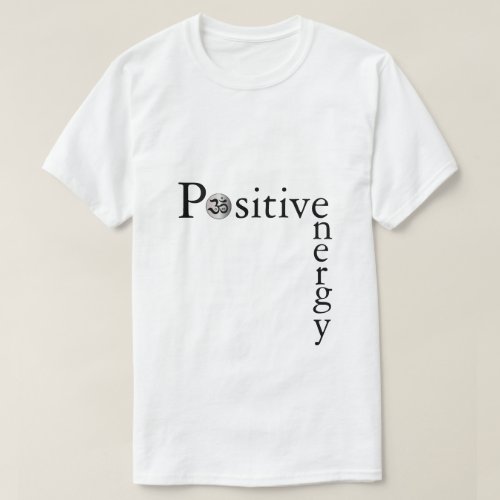 Zen Om positive energy minimalist white yoga shirt