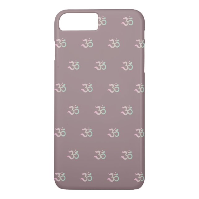 Zen Om sign pattern dusty pink iPhone case (Back)