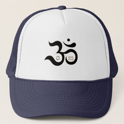 Zen Om symbol gold black yogi yoga cap hat