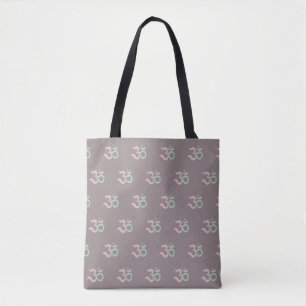 Zen Om symbol pattern dusty pink pastel Tote Bag