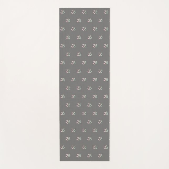 Zen Om symbol pattern gray Yoga Mat (Front)