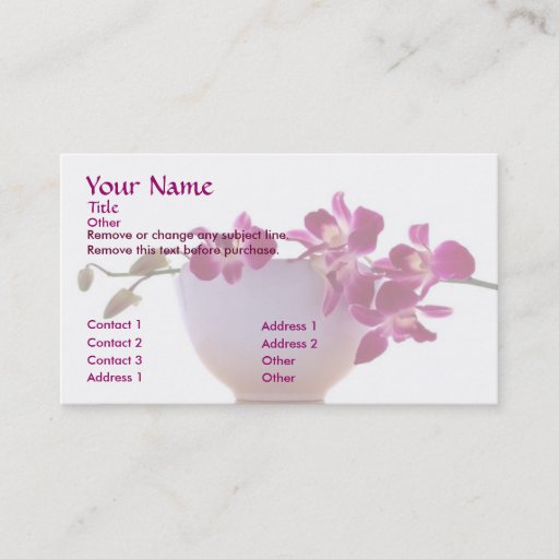 Customizable Zen Orchid Business Card
