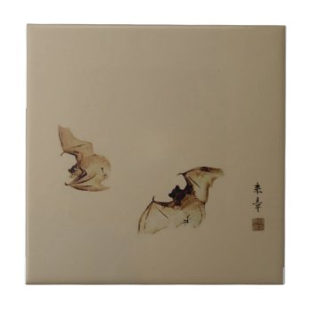 Zen Painting Bats Ceramic Tile by YANKAdesigns at Zazzle