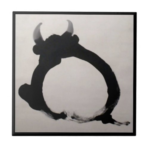 Zen painting Bull Ceramic Tile