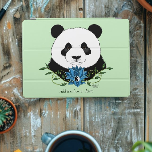 Zen Panda Bear Blue Lotus Yin Yang Green iPad Pro Cover (Creator Uploaded)
