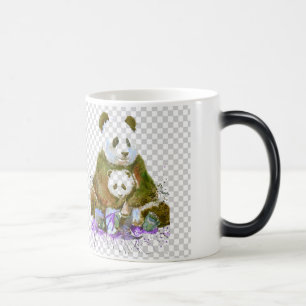 Zen Panda Family Ceramic Mug Art