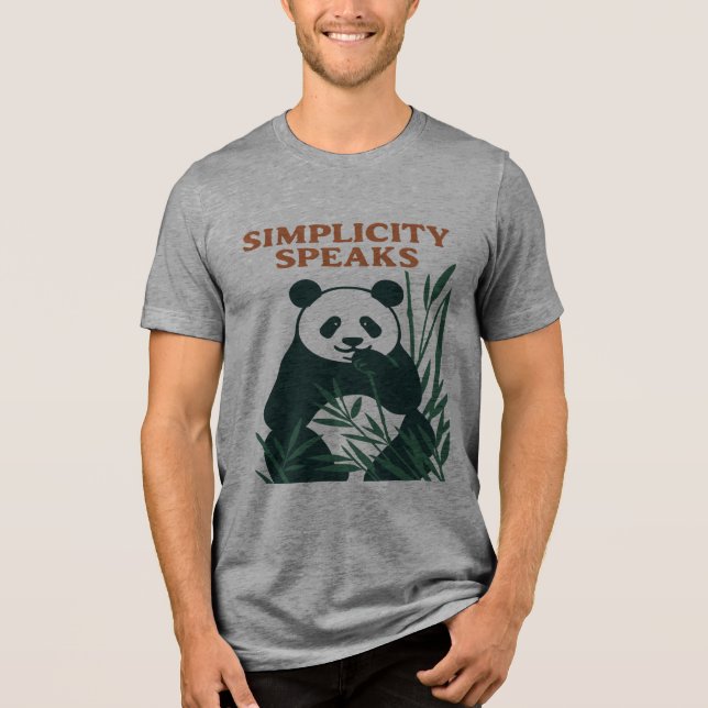 Zen Panda - Simplicity Speaks Design Tri-Blend Shirt (Front)