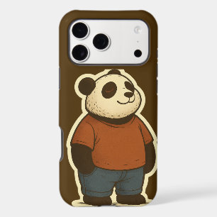 Zen Panda Sticker – Relaxed Cartoon Bear in Casual iPhone 17 Pro Max Case