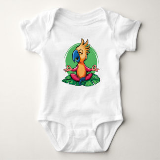 Zen Parrot – Tropical Meditation Art for Relaxatio Baby Bodysuit
