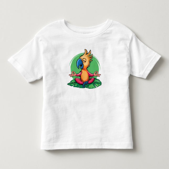 Zen Parrot – Tropical Meditation Art  Toddler T-shirt (Front)