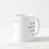 Zen pebble stacking mug with inspirational quote (Front Right)