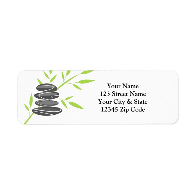 Zen pebble stone rock stack return address labels (Front)