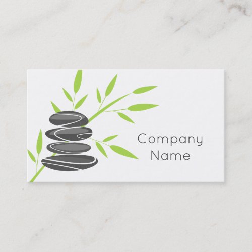 Zen pebble stone stacking business card template