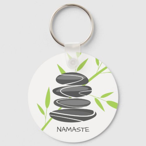 Zen pebble stones stacking meditation keychains