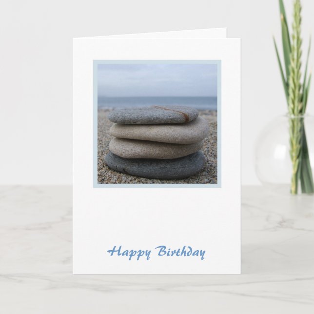 Zen Pebbles Birthday Card (Front)