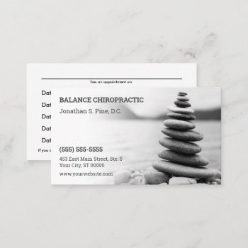 Zen Pebbles Chiropractic Appointment Card by chiropracticbydesign at Zazzle