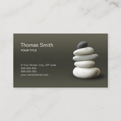 Customizable Zen Pebbles business card