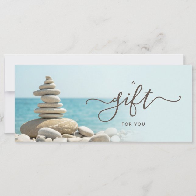 Zen Pebbles & Ocean Gift Certificate (Front)