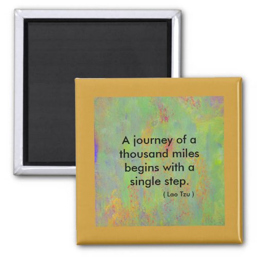 Zen quote A journey of a thousand miles begins Magnet