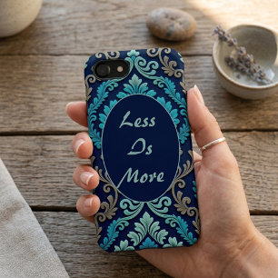 Zen Quote Peaceful Sacred Mandala Damask Blue Teal iPhone 17 Air Case