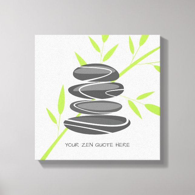 Zen quote pebble stones stacking canvas wall art (Front)