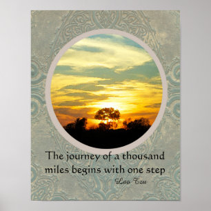 zen quote poster the journey on nature photo art