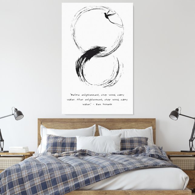 Zen Quote: Wisdom and Meditation Canvas Print (Insitu(Bedroom))
