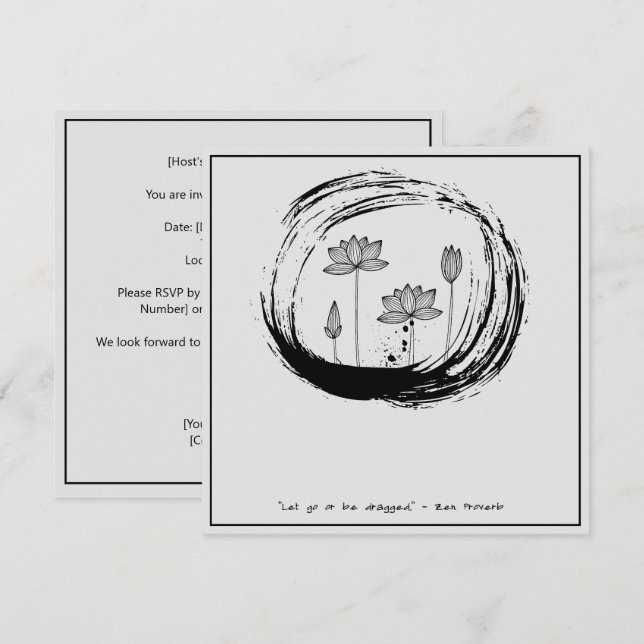 Zen Quote: Wisdom and Meditation Invitation (Front/Back)