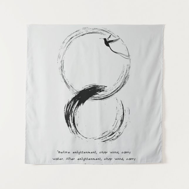 Zen Quote: Wisdom and Meditation Tapestry (Front)