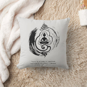Zen Quote: Wisdom and Meditation  Throw Pillow