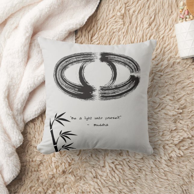 Zen Quote: Wisdom and Meditation  Throw Pillow (Blanket)