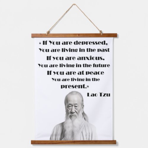 Zen Quotes Lao Tzu Monochrome Design Hanging Tapestry