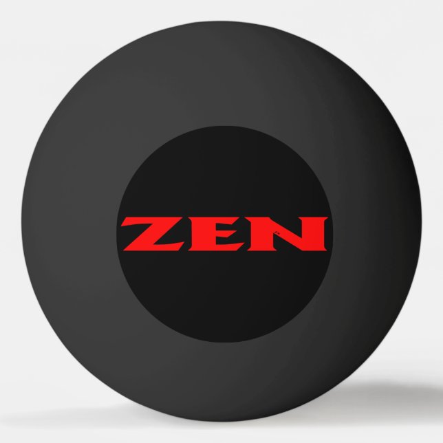 Zen red black 1-star ping pong ball (Front)