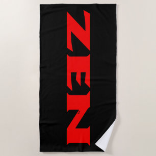 Zen red black beach towel