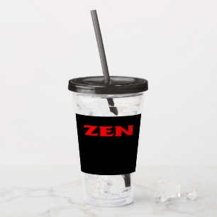 Zen red black black acrylic tumbler
