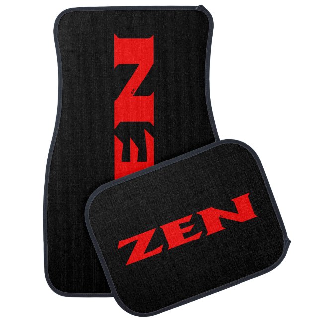 Zen red black car mats front and rear (Set)