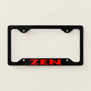 Zen red black license plate frame B