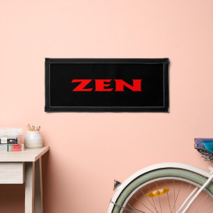 Zen red black rectangle pennant banner