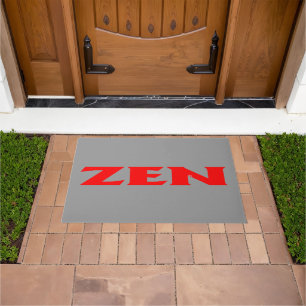 Zen red gray doormat