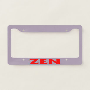 Zen red gray license plate frame A