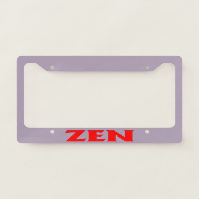 Zen red gray license plate frame A (Front)