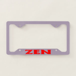 Zen red gray license plate frame B