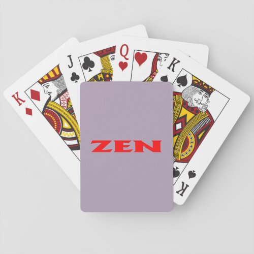 Zen red gray playing cards