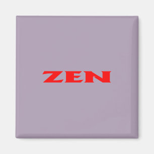Zen red gray square magnet