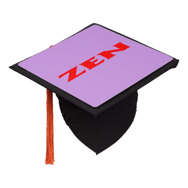 Zen red lilac graduation cap (Angled)